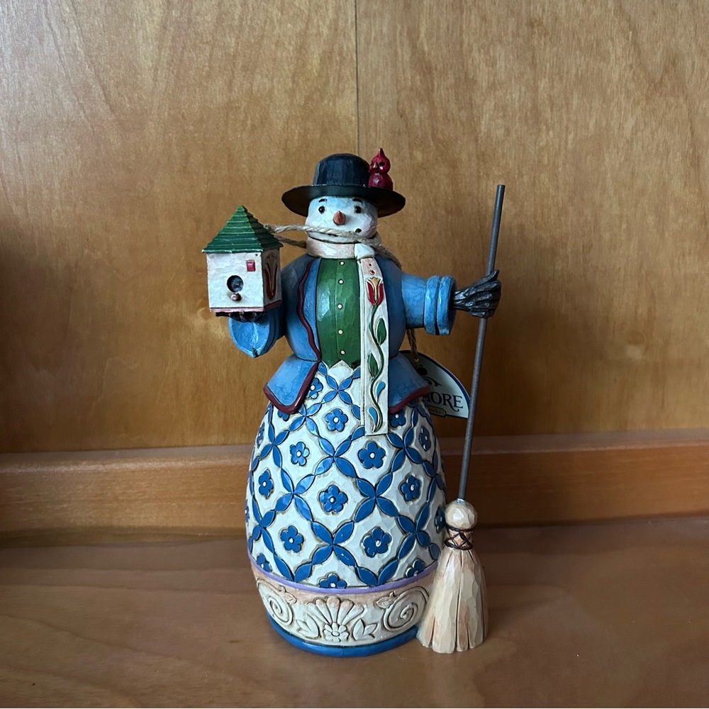 Jim Shore Enesco Sweet Song Snowman Birdhouse Figurine Decor